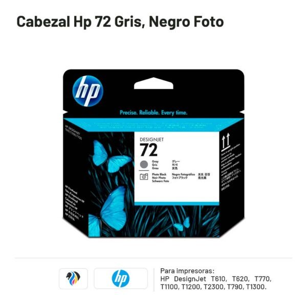 Cabezal Hp 72 Gris, Negro Foto