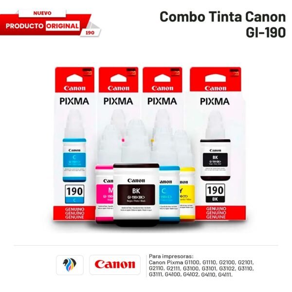 COMBO TINTA CANON GI 190