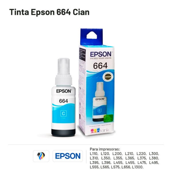 Tinta Epson 664 Cian