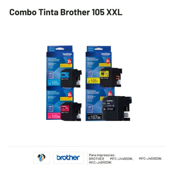 COMBO TINTA BROTHER 105 XXL