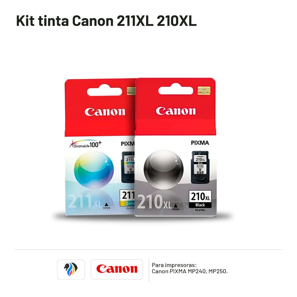 KIT TINTA CANON 211XL 210XL