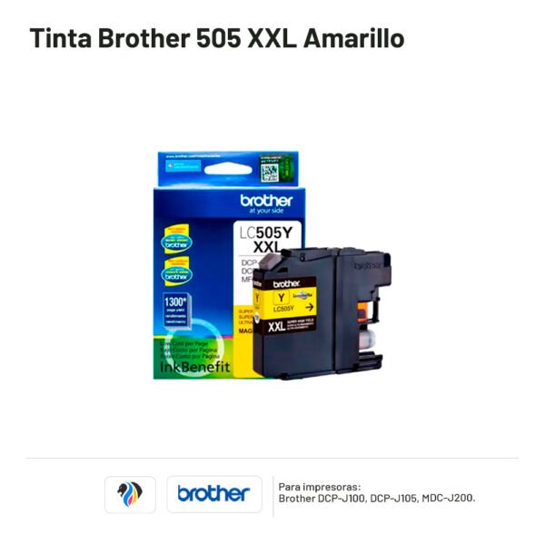 TINTA BROTHER 505 XXL AMARILLO