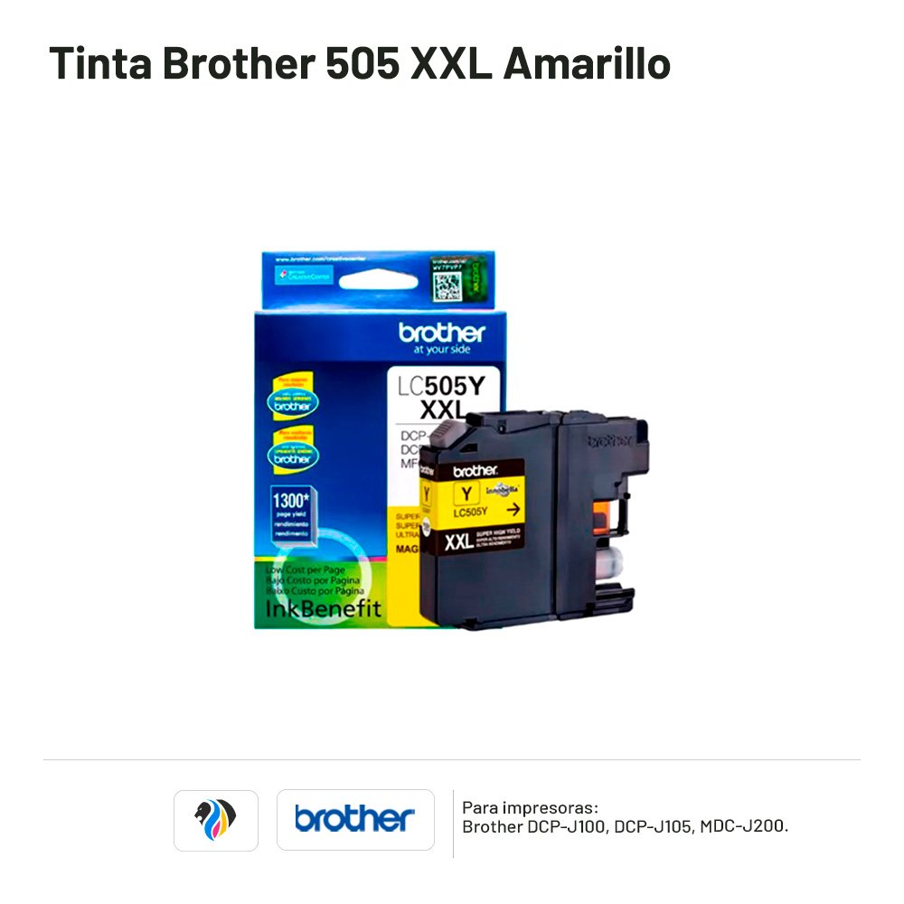 TINTA BROTHER 505 XXL AMARILLO