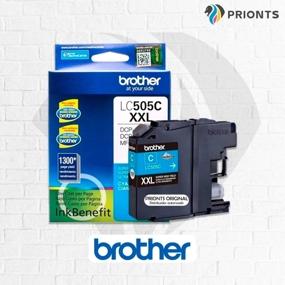 TINTA BROTHER 505 XXL CIAN PARA DCP-J100, DCP-J105, MDC-J200