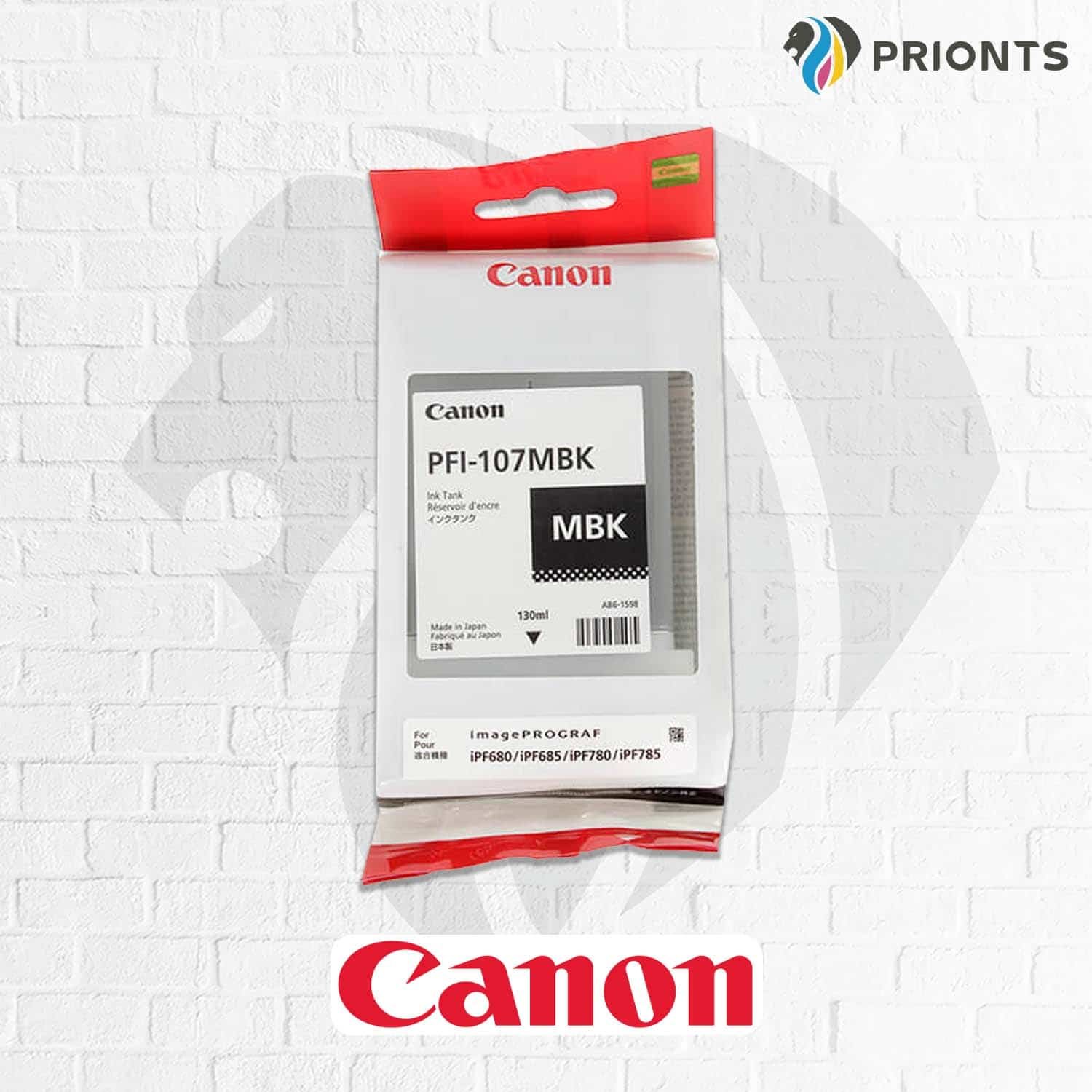 Canon Tintenpatrone PFI107 Schwarz – 6705B001AA, Für Fotodruck & Dokumente