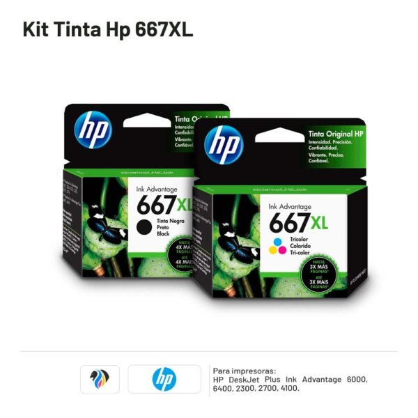 KIT TINTA HP 667XL