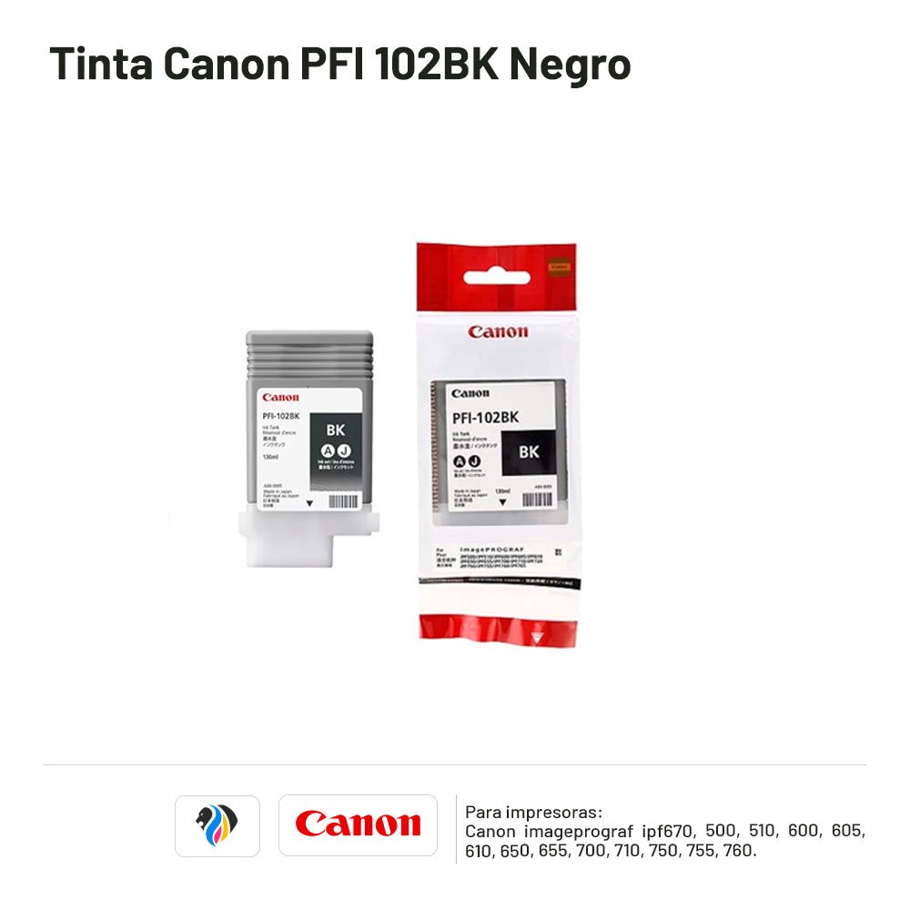 TINTA CANON PFI 102BK NEGRO