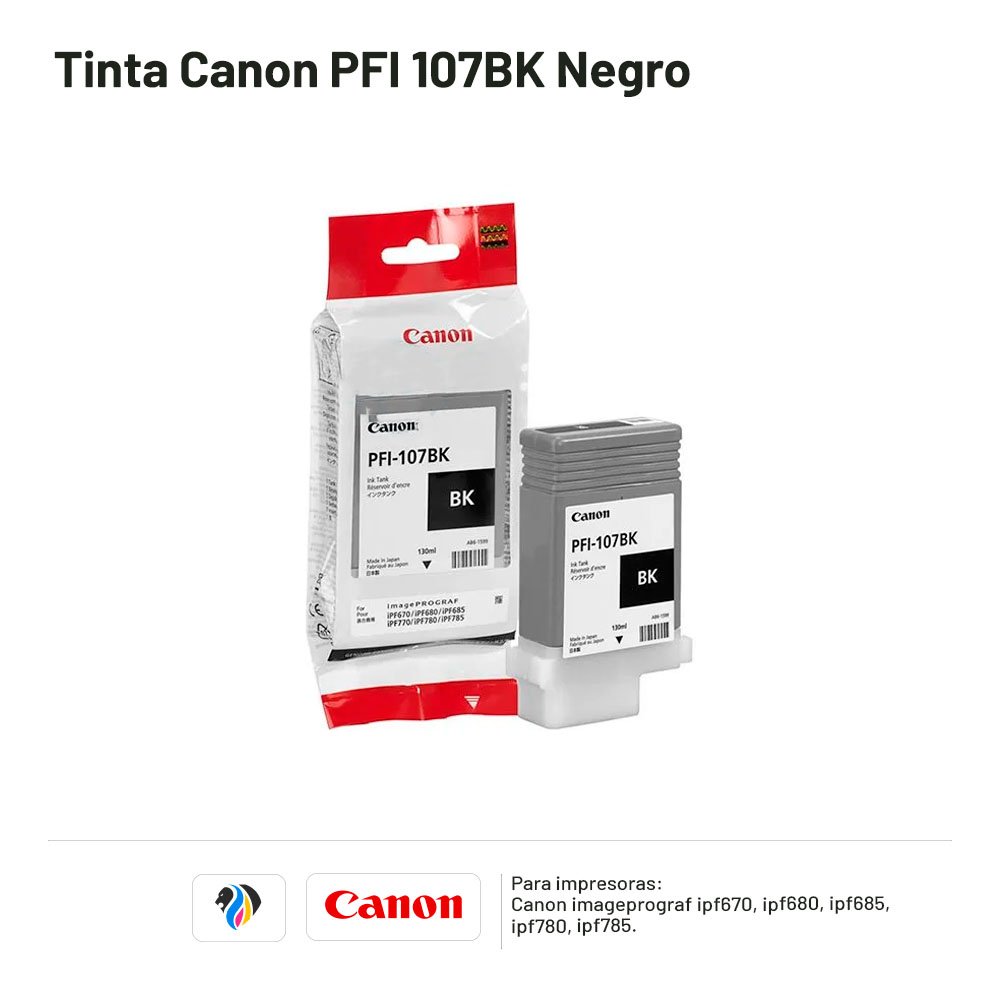 TINTA CANON PFI 107BK NEGRO