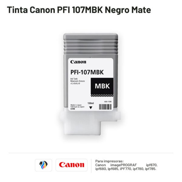TINTA CANON PFI 107MBK NEGRO MATE