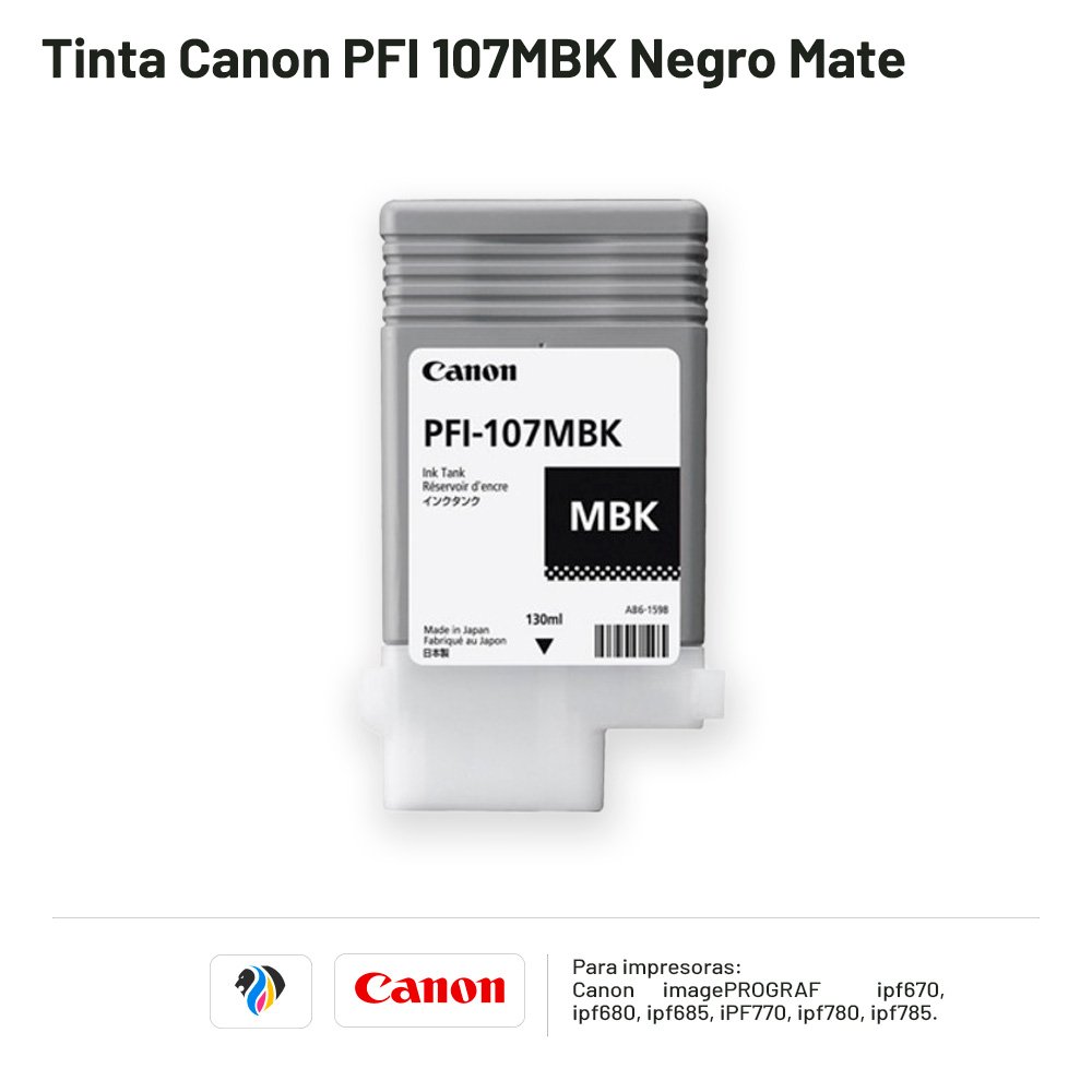 TINTA CANON PFI 107MBK NEGRO MATE