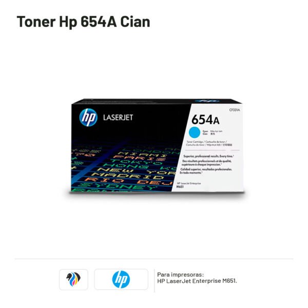 TONER HP 654A CIAN