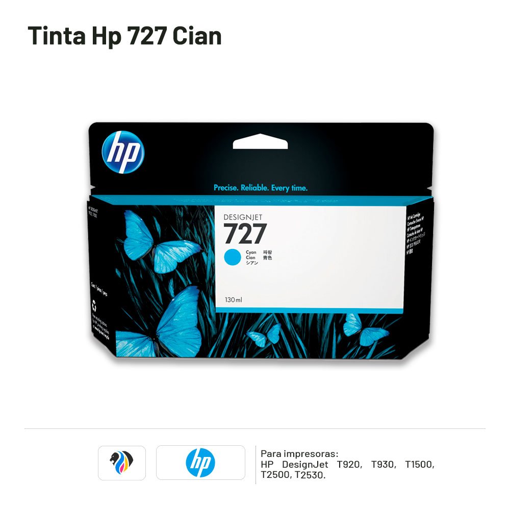 TINTA HP 727 CIAN