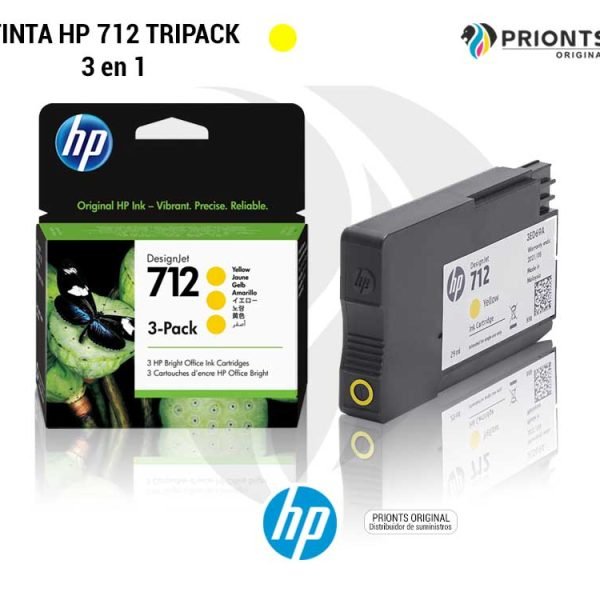 TRIPACK TINTA HP 712 AMARILLO