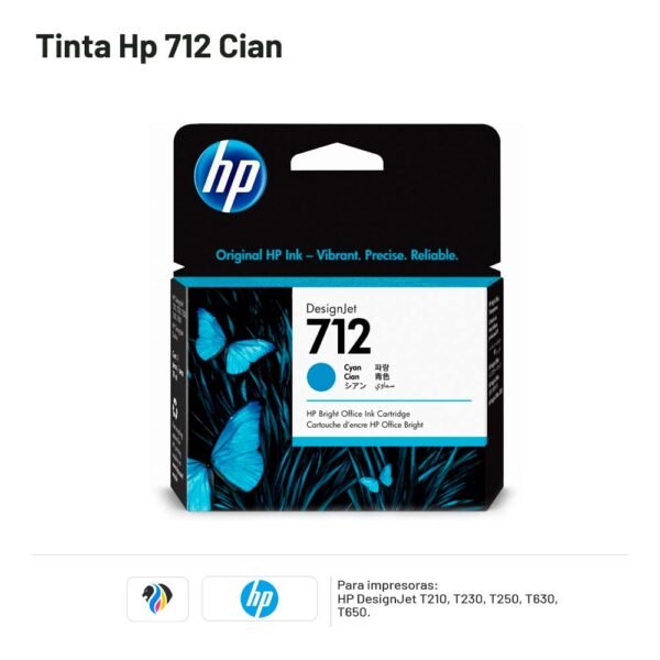 TINTA HP 712 CIAN