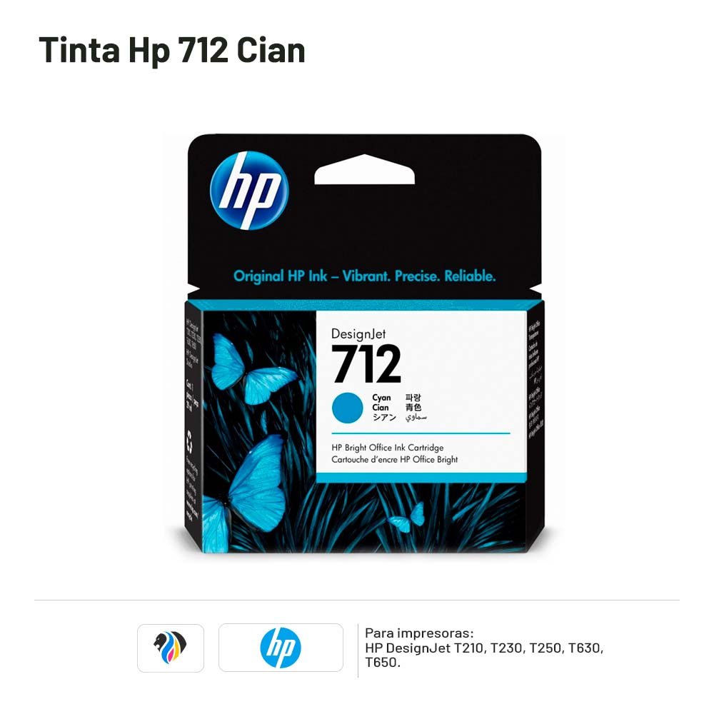 TINTA HP 712 CIAN