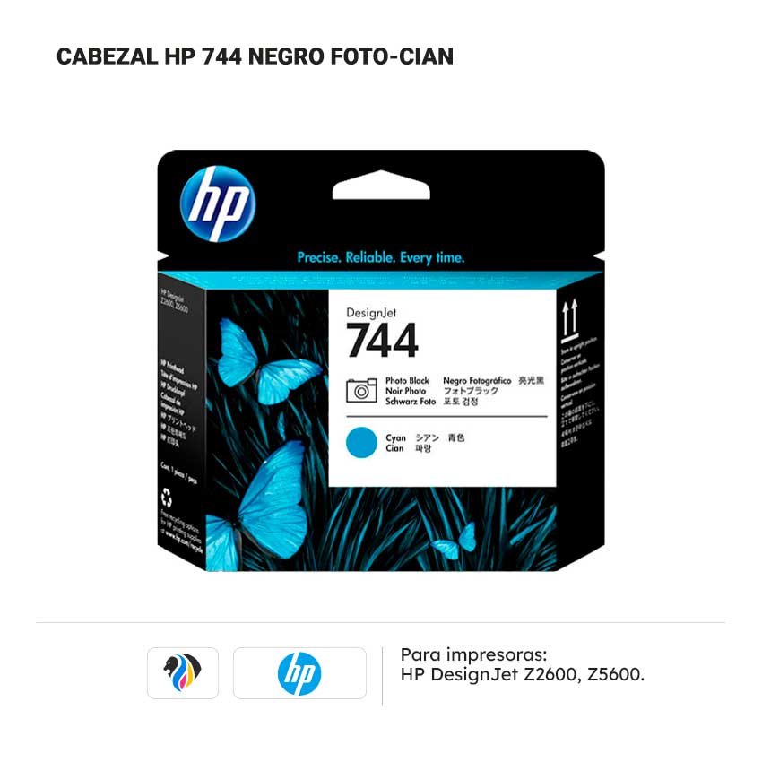 CABEZAL HP 744 NEGRO FOTO CIAN PARA Z2600 5600