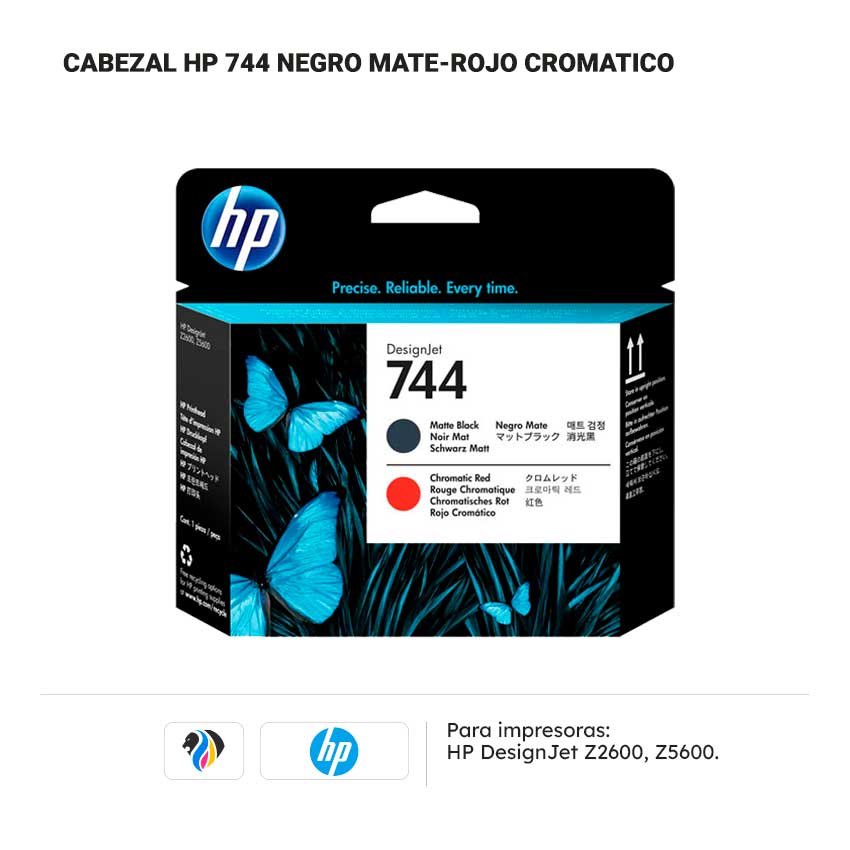 CABEZAL HP 744 NEGRO MATE ROJO PARA Z2600 5600