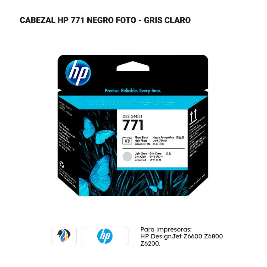 CABEZAL HP 771 NEGRO FOTO GRIS CLARO PARA Z6600