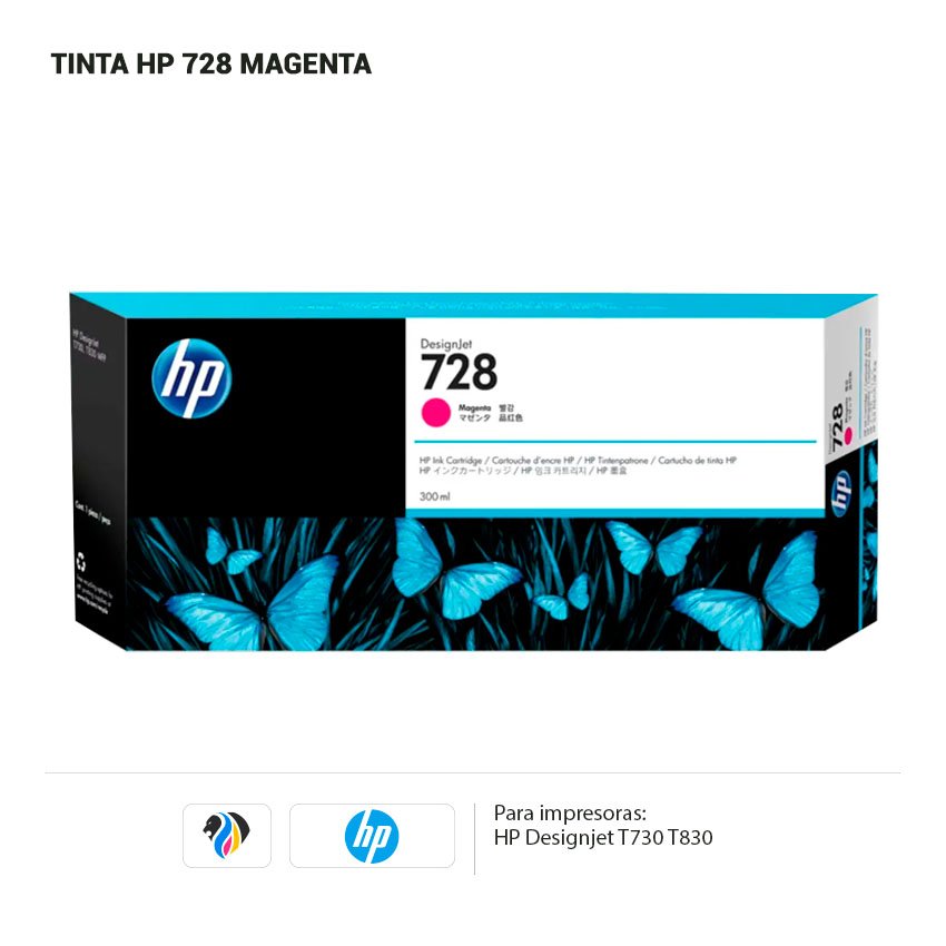 Tinta Hp 728 Magenta 300ML para impresoras Hp T730 T830