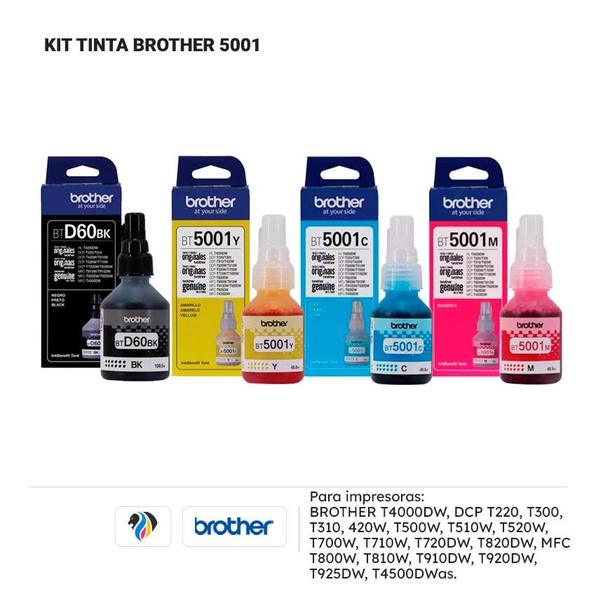 KIT TINTA BROTHER 5001 PARA T420W 520