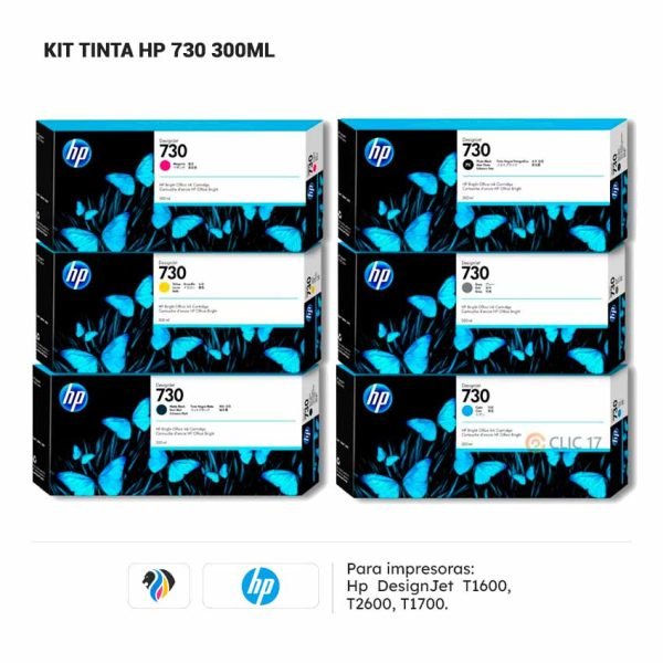 KIT TINTA HP 730 300 ML PARA T1700