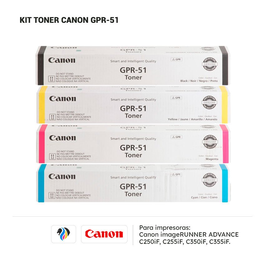 Kit Toner Canon GPR-51 para impresora Canon 250 255 350 355