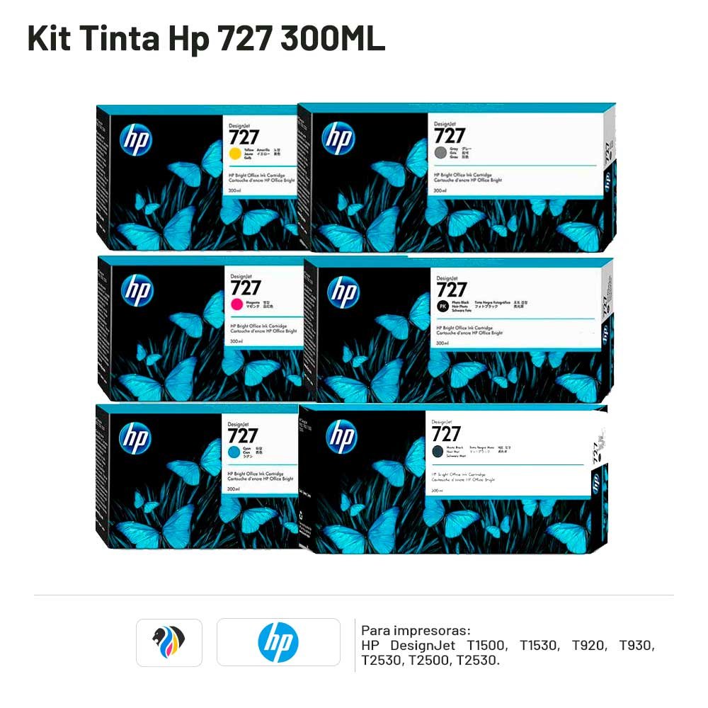 KIT TINTA HP 727 300ML