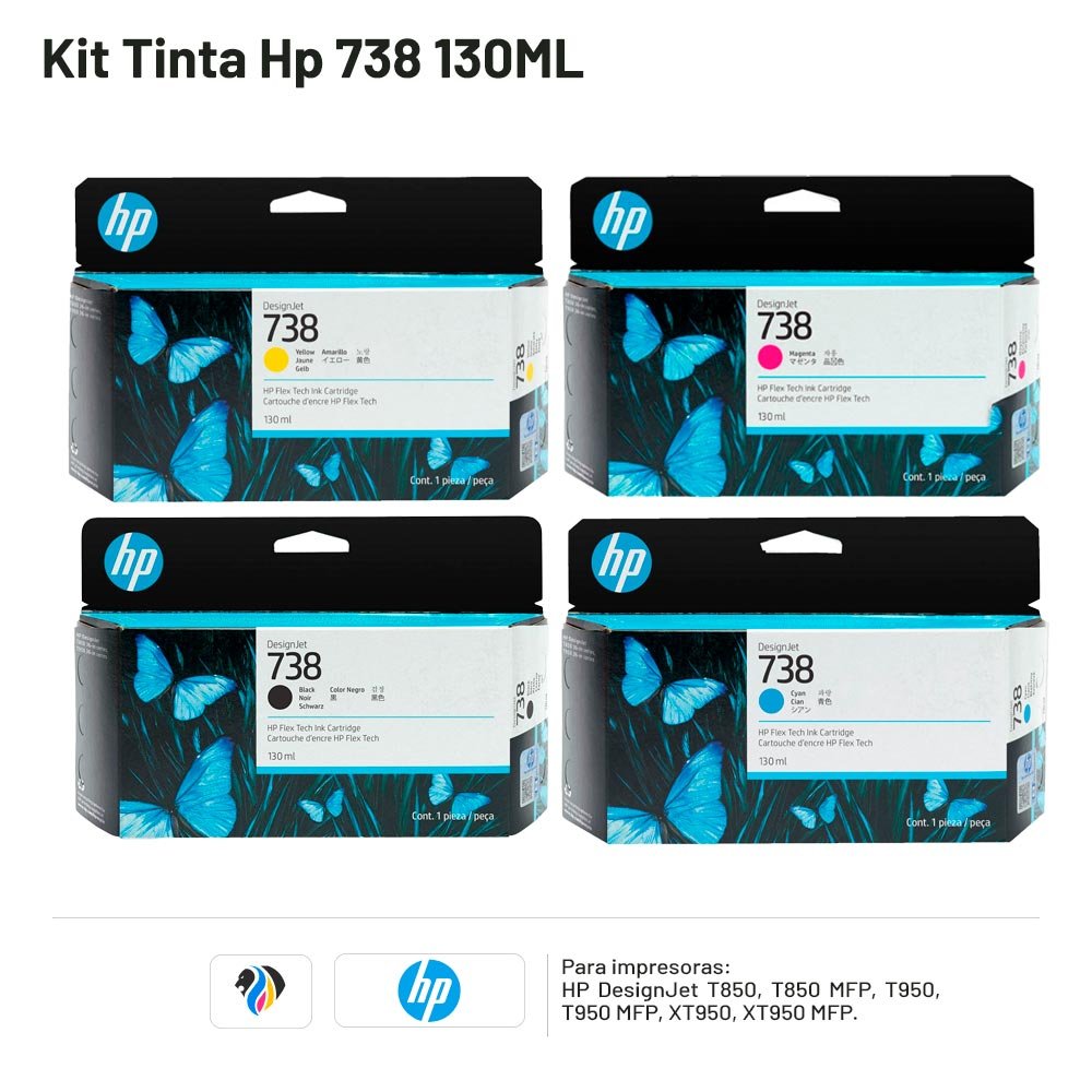 KIT TINTA HP 738 130ML