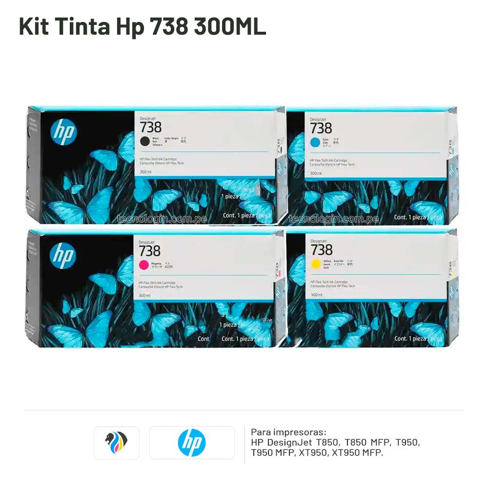 KIT TINTA HP 738 300ML