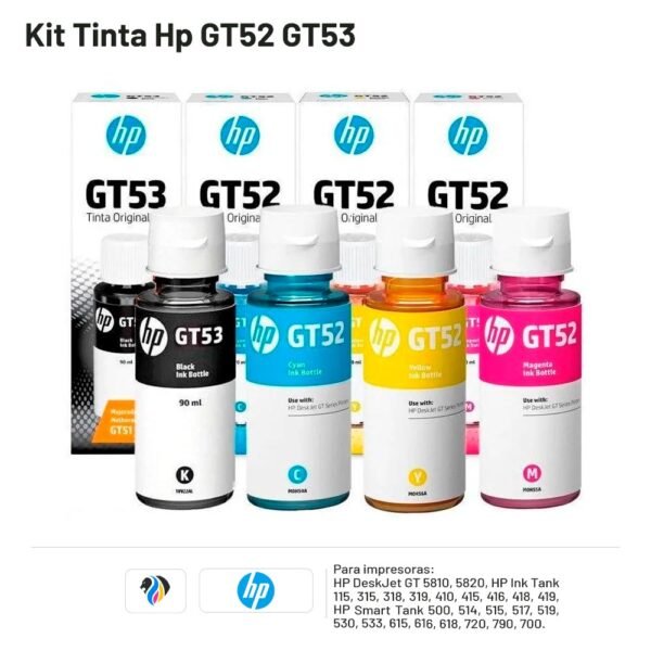 KIT TINTA HP GT52 GT53