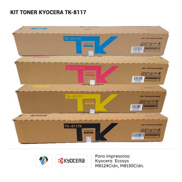 Kit Toner Kyocera TK-8117 para impresora Kyocera M8124 M8130
