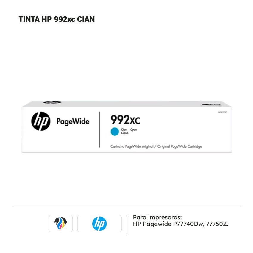 TINTA HP 992xc CIAN PARA 77740 77750