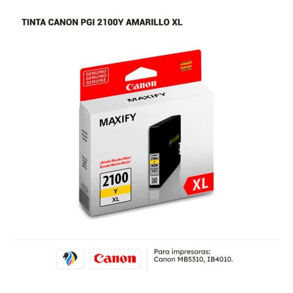 Tinta Canon PGI 2100Y Amarillo XL para impresora 5310 4010