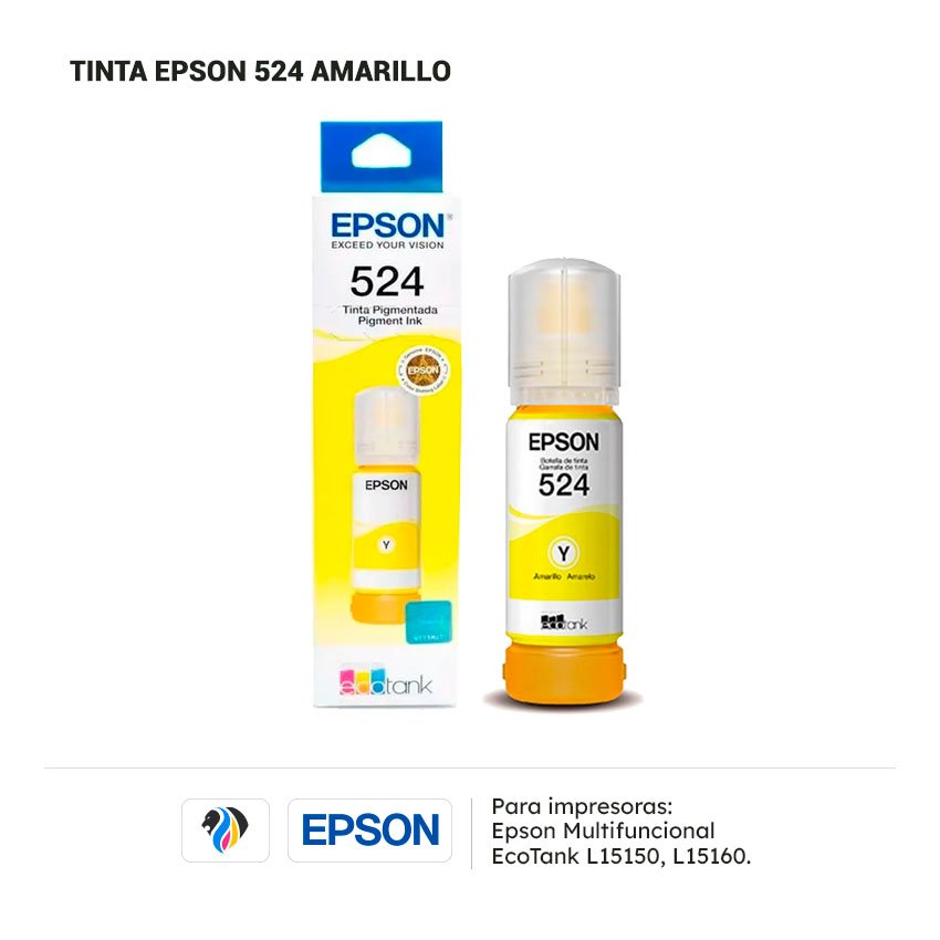 Tinta Epson 524 Amarillo para impresora Epson L15150 L15160