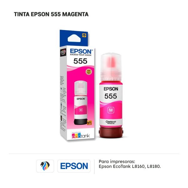 Tinta Epson 555 magenta para impresoras Epson L8160 8180