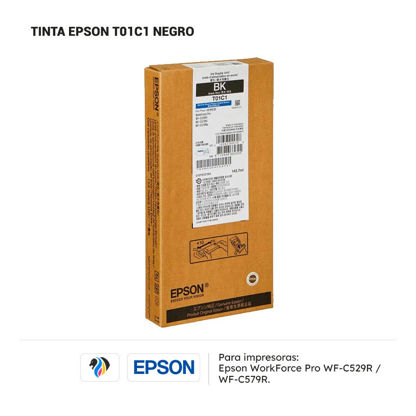 Tinta Epson T01C1 negro para impresora C529 C579