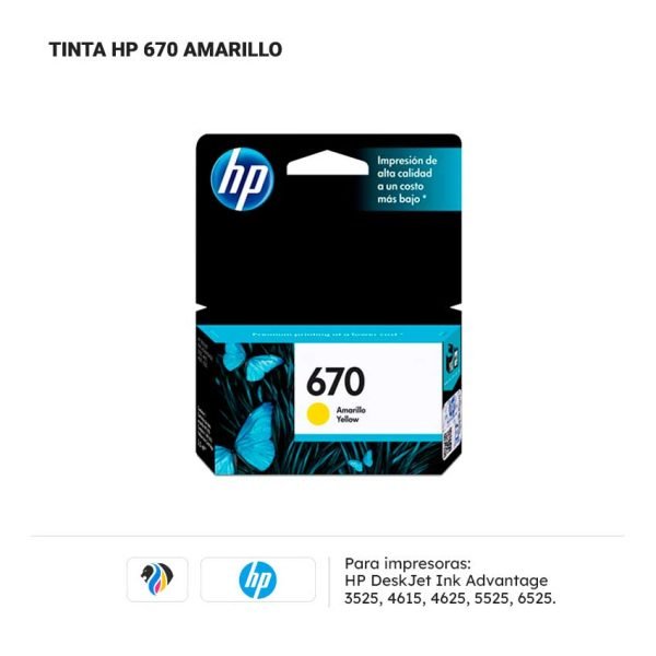 TINTA HP 670 AMARILLO PARA 3525 4615
