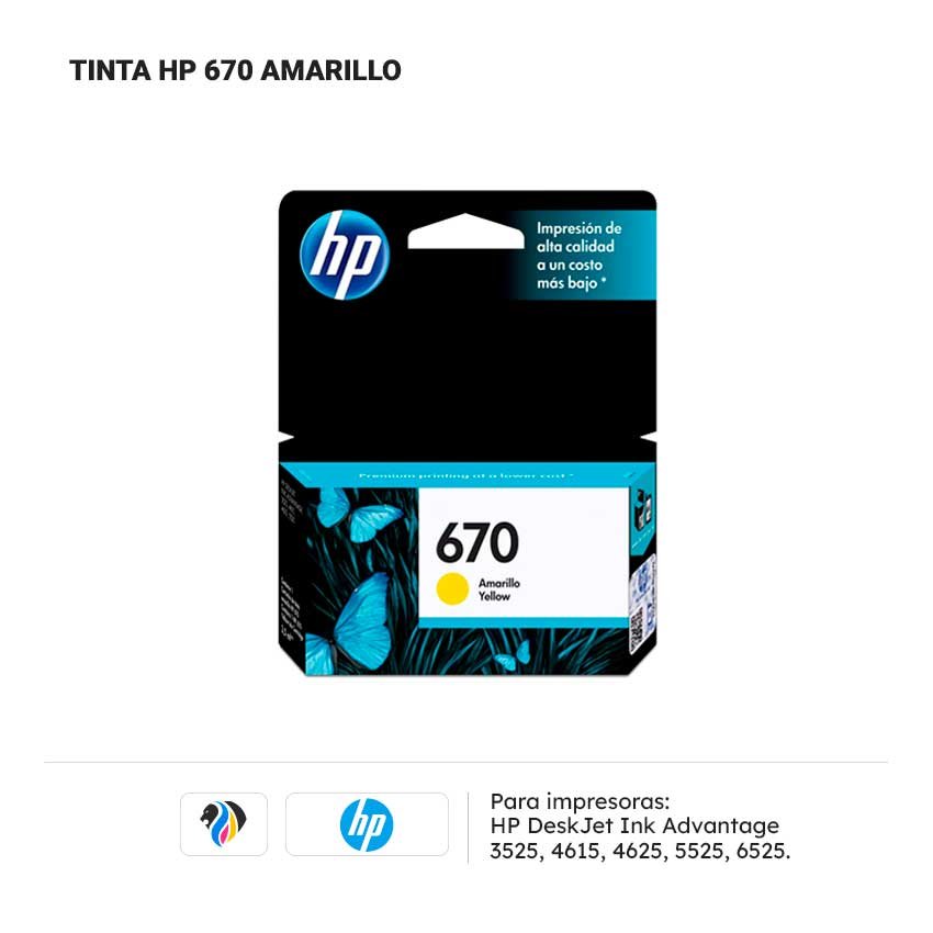 TINTA HP 670 AMARILLO PARA 3525 4615