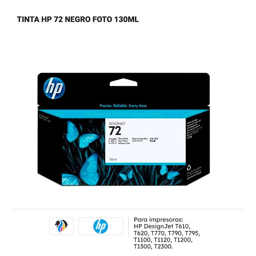 TINTA HP 72 NEGRO FOTO 130ML PARA T610
