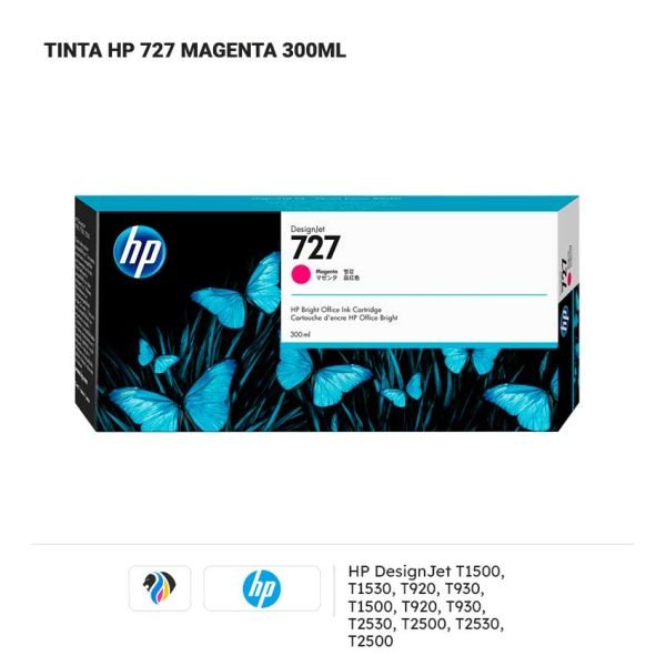 TINTA HP 727 MAGENTA 300ML PARA T1500