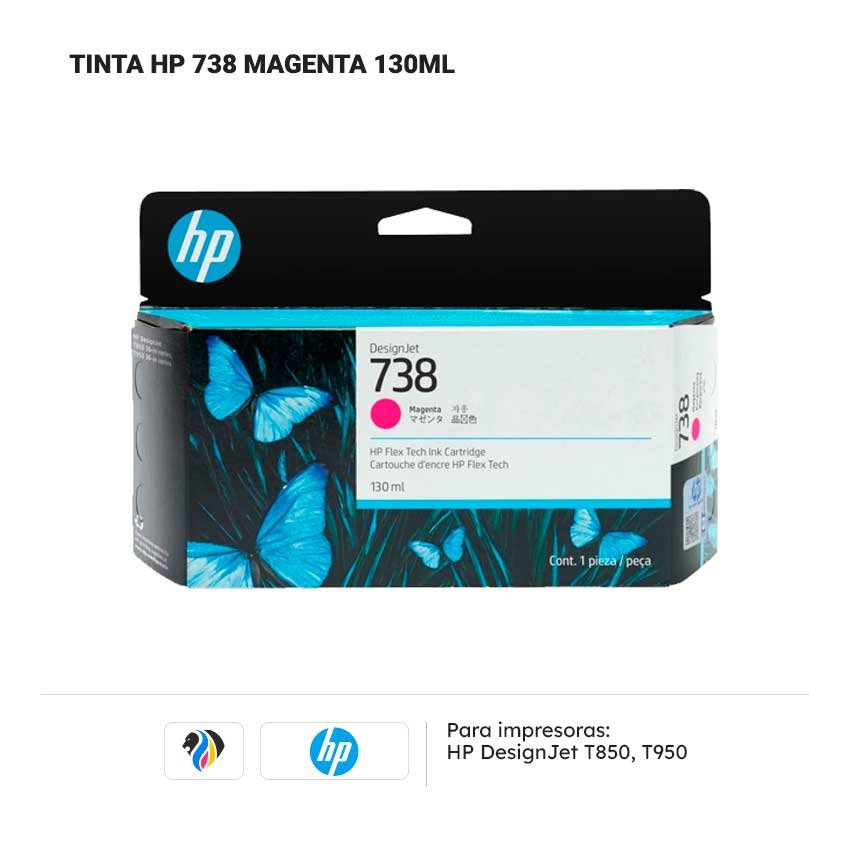 TINTA HP 738 130ML MAGENTA PARA T850 950
