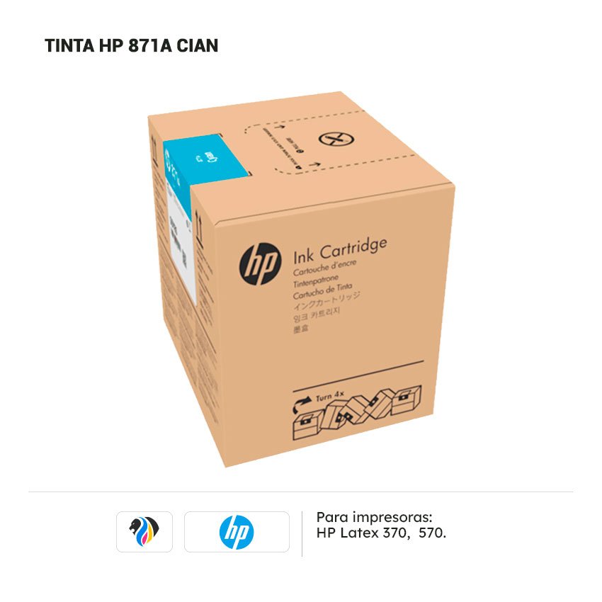 Tinta HP 871A Cian