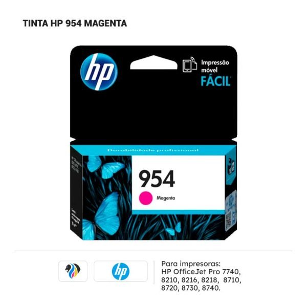 TINTA HP 954 MAGENTA PARA 7740 8210 8216 8218