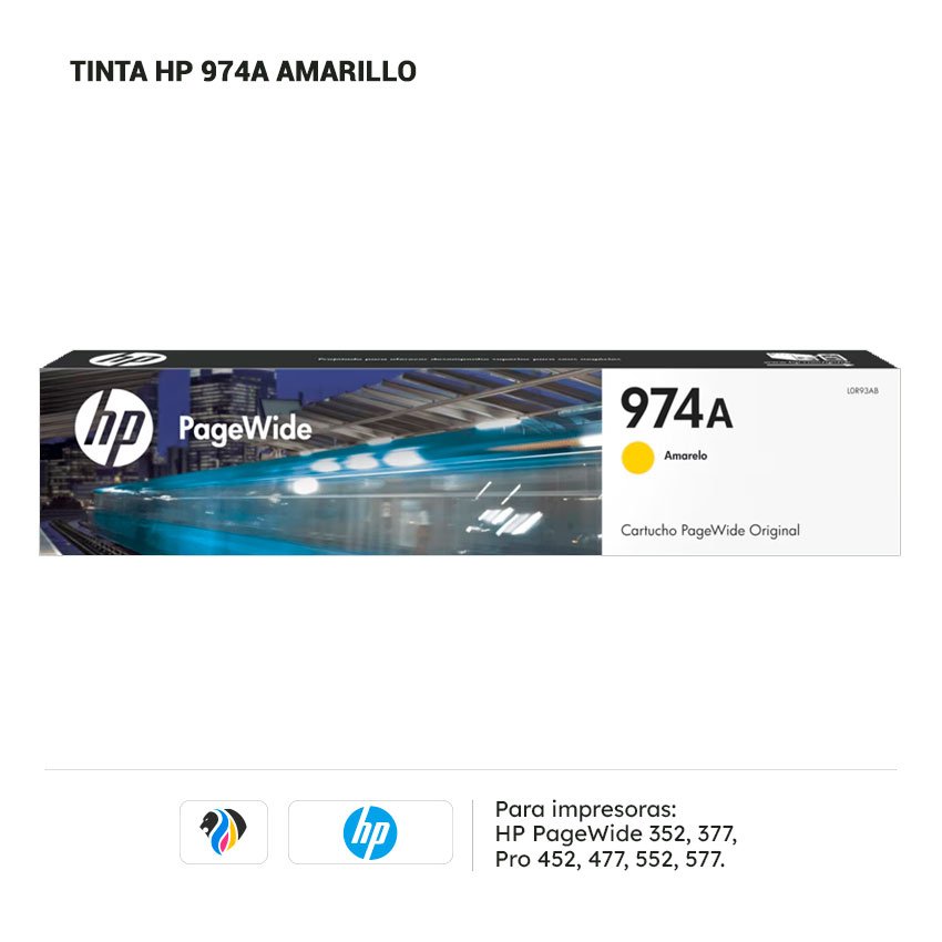 TINTA HP 974A AMARILLO PARA 352 377 452 477 552 577