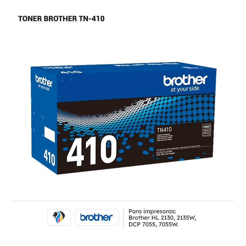 Toner Brother TN 410 para impresora 2130 2135 7055 7055