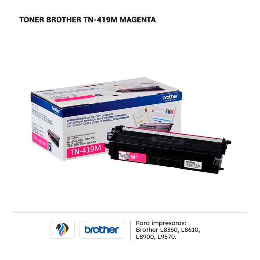 Toner Brother TN 419M para impresora 8360 8610 8900 9570