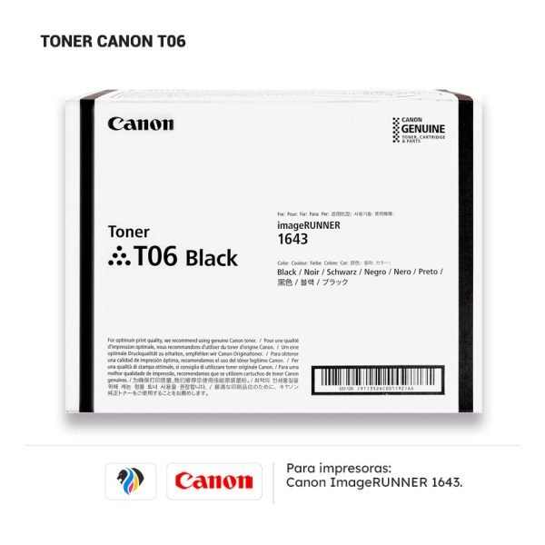 Toner Canon T06 para impresora 1643