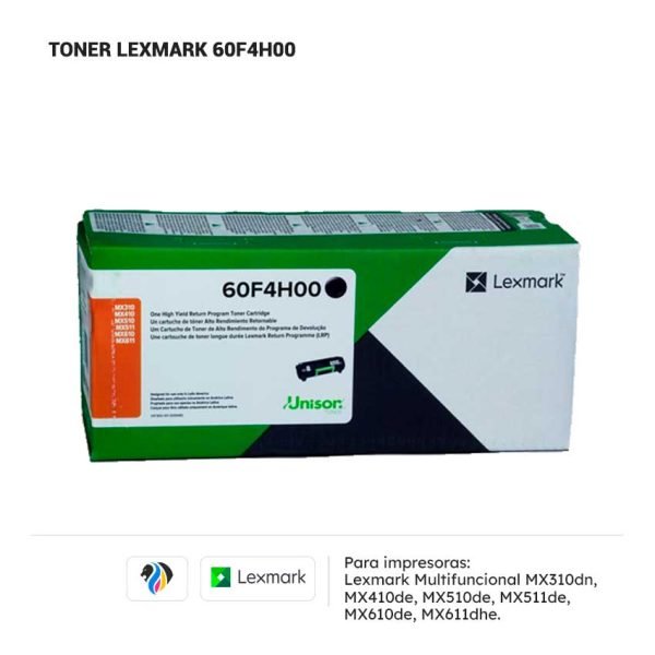 Toner Lexmark 60F4H00 para impresora 310 410 510 511 610 611