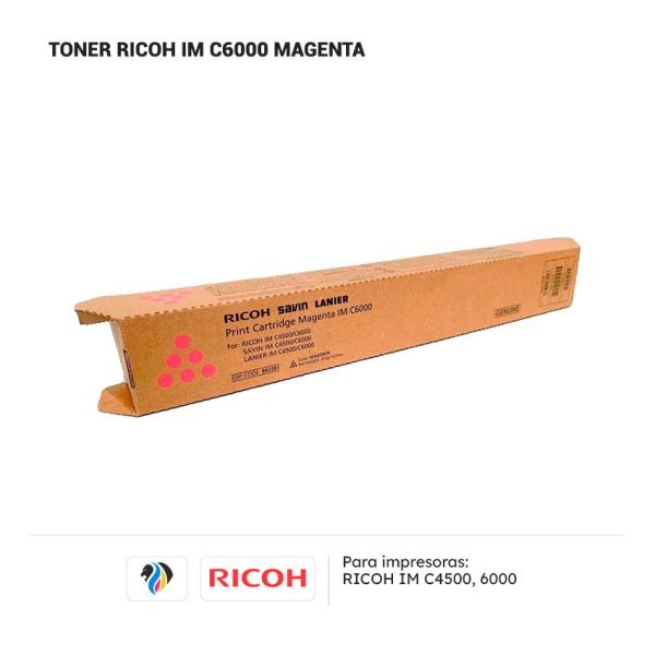 Toner Ricoh IM C6000 Magenta para impresora 4500 6000