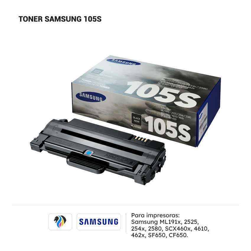 Toner Samsung 105S para impresora 191 2525 254 2580 460 4610